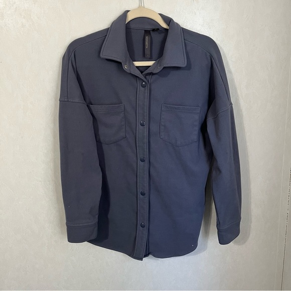 Mondetta Blue Gray Blouse Top Button Down Front and Long Sleeves - Picture 1 of 6